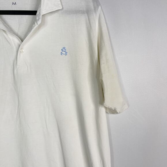 B Draddy Mens Medium M White Short Sleeve Golf Polo Shirt STAINED SA Golf Club - Picture 3 of 12